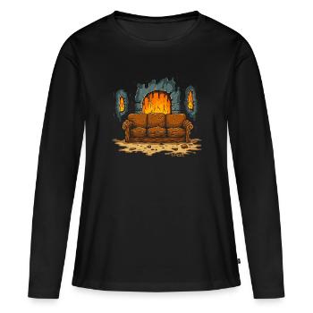 Das Sofa der Kerker Hölle - Frauen Premium Bio Langarmshirt - Schwarz - Vorne - Julia (174cm)