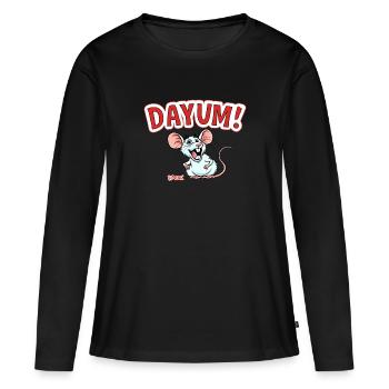 Merde, , Dayum Mouse - T-shirt manches longues Premium bio Femme - noir - Devant - Julia (174cm)