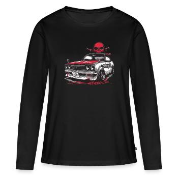 Course sur route japonaise : Bosozuko JDM Retro Car - T-shirt manches longues Premium bio Femme - noir - Devant - Julia (174cm)