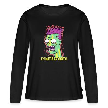 Cartoon-Zombie: Die weinerliche Mimose - Frauen Premium Bio Langarmshirt - Schwarz - Vorne - Julia (174cm)