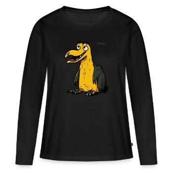 Créature de dessin animé : Ornithorynque mutant - T-shirt manches longues Premium bio Femme - noir - Devant - Julia (174cm)