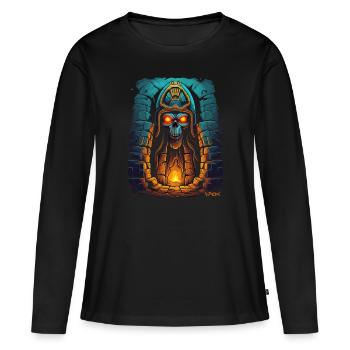Le Pharaon du Donjon - T-shirt manches longues Premium bio Femme - noir - Devant - Julia (174cm)