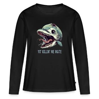 Plainte du dauphin zombie - T-shirt manches longues Premium bio Femme - noir - Devant - Julia (174cm)