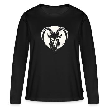 Le motif d’un bouc, d’un bouc - T-shirt manches longues Premium bio Femme - noir - Devant - Julia (174cm)