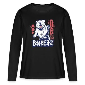 Der bipolarer Polarbär sagt tschüss (bye) - Frauen Premium Bio Langarmshirt - Schwarz - Vorne - Julia (174cm)