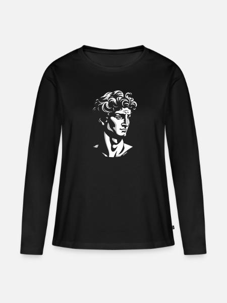David aus Florenz - Frauen Premium Bio Langarmshirt - Schwarz