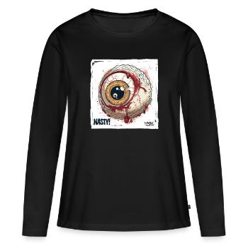Un œil méchant et dégoûtant - T-shirt manches longues Premium bio Femme - noir - Devant - Julia (174cm)