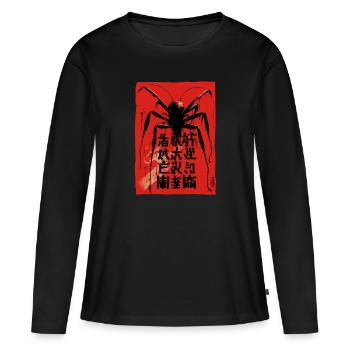 Eine riesige Horror Spinne - Frauen Premium Bio Langarmshirt - Schwarz - Vorne - Julia (174cm)