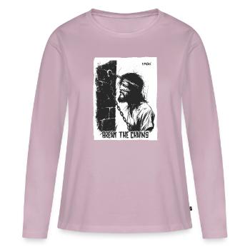 Suffering man, break the chains - Women's Premium Organic Long Sleeve Shirt - dusky pink - Front - Julia (174cm)