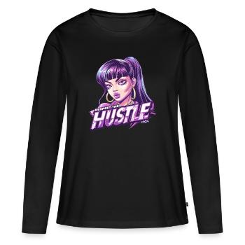 Hustler Girl: Respect the Stake - Women's Premium Organic Long Sleeve Shirt - black - Front - Julia (174cm)