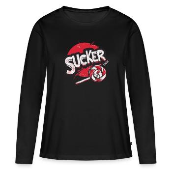La sucette sucette craint - T-shirt manches longues Premium bio Femme - noir - Devant - Julia (174cm)