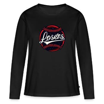 Équipe pour les perdants - T-shirt manches longues Premium bio Femme - noir - Devant - Julia (174cm)