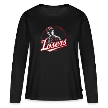 Équipe de perdant de baseball parodie drôle - T-shirt manches longues Premium bio Femme - noir - Devant - Julia (174cm)