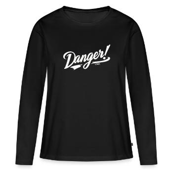 Danger - Gefahr - T-shirt manches longues Premium bio Femme - noir - Devant - Julia (174cm)