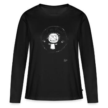 Strichmännchen-Figur: Ich bin frei! - Frauen Premium Bio Langarmshirt - Schwarz - Vorne - Julia (174cm)