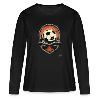 Un emblème pour le football - T-shirt manches longues Premium bio Femme - noir - Devant - Julia (174cm)