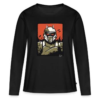 Mecha Robot mécanique de science-fiction - T-shirt manches longues Premium bio Femme - noir - Devant - Julia (174cm)