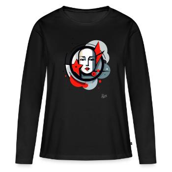 Art moderne Cubisme - T-shirt manches longues Premium bio Femme - noir - Devant - Julia (174cm)