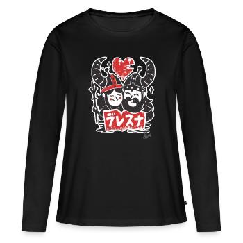 Barbare Viking Amour - T-shirt manches longues Premium bio Femme - noir - Devant - Julia (174cm)