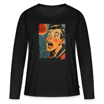 1950er Seemann Cartoon: Das ist so eng! - Frauen Premium Bio Langarmshirt - Schwarz - Vorne - Julia (174cm)