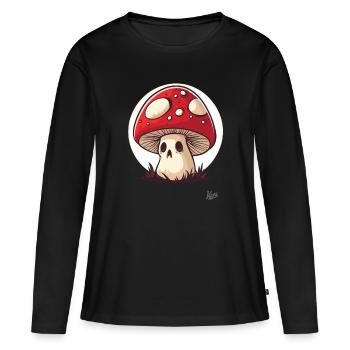 Champignon vaudou - T-shirt manches longues Premium bio Femme - noir - Devant - Julia (174cm)