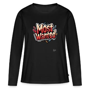 Most Wanted Graffiti - Frauen Premium Bio Langarmshirt - Schwarz - Vorne - Julia (174cm)