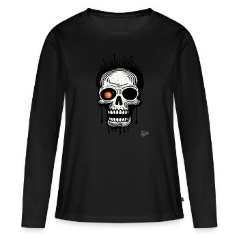 So Freaky : Crâne rieur - T-shirt manches longues Premium bio Femme - noir - Devant - Julia (174cm)
