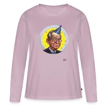 Seniorenparty: Rentner mit Partyhut und Konfetti - Frauen Premium Bio Langarmshirt - Altrosa - Vorne - Julia (174cm)