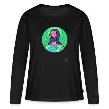 Le Sauveur dont on doutait, Jésus-Christ - T-shirt manches longues Premium bio Femme - noir - Devant - Julia (174cm)
