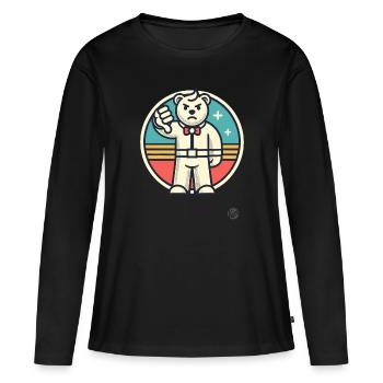 Mauvaise note, pouces vers le bas Rejeter l’ours - T-shirt manches longues Premium bio Femme - noir - Devant - Julia (174cm)