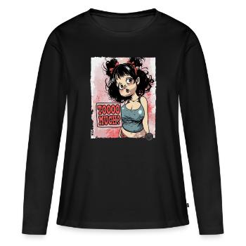 Cette fille a beaucoup et exige trop - T-shirt manches longues Premium bio Femme - noir - Devant - Julia (174cm)