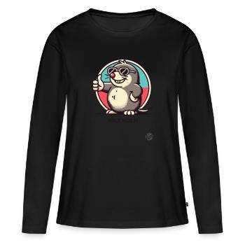 Sacré Moly ! Pouce levé de la taupe aveugle - T-shirt manches longues Premium bio Femme - noir - Devant - Julia (174cm)
