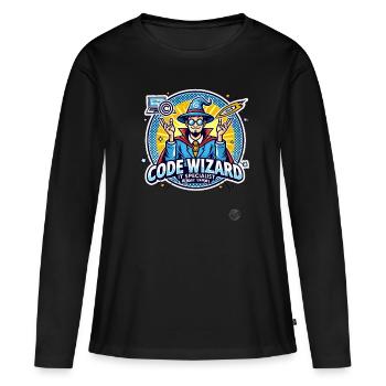 Code-Zauberer Neustart-Spezialist IT-Experte - Frauen Premium Bio Langarmshirt - Schwarz - Vorne - Julia (174cm)