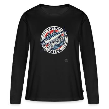 Mackerel fillet – fresh fish freshly caught - Women's Premium Organic Long Sleeve Shirt - black - Front - Julia (174cm)