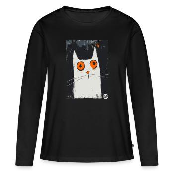 The Art of Surprise – A Cat - Women's Premium Organic Long Sleeve Shirt - black - Front - Julia (174cm)