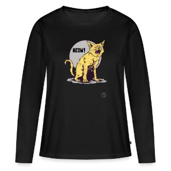 The annoying whining cat is annoying - Women's Premium Organic Long Sleeve Shirt - black - Front - Julia (174cm)