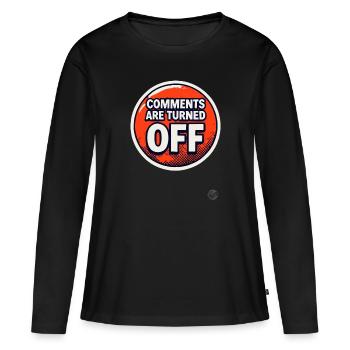 Commentaires fermés sur Bouton rouge - T-shirt manches longues Premium bio Femme - noir - Devant - Julia (174cm)