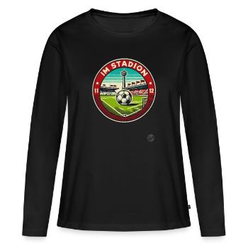 Aujourd’hui de nouveau dans le stade de football - T-shirt manches longues Premium bio Femme - noir - Devant - Julia (174cm)