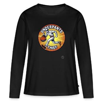Unterhosen-Diebstahl vom Dieb - Frauen Premium Bio Langarmshirt - Schwarz - Vorne - Julia (174cm)