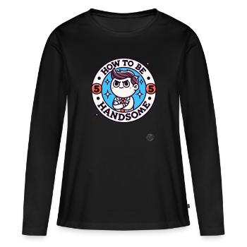Comment avoir l’air bien et attrayant - T-shirt manches longues Premium bio Femme - noir - Devant - Julia (174cm)