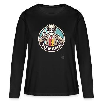 Sigmund Psychologie Freud : Votre maman - T-shirt manches longues Premium bio Femme - noir - Devant - Julia (174cm)