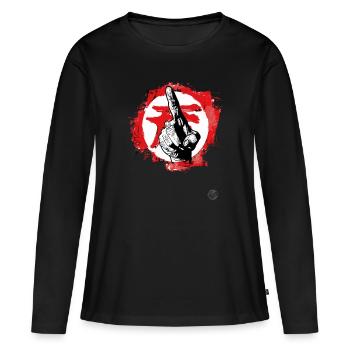 point with the index finger - Women's Premium Organic Long Sleeve Shirt - black - Front - Julia (174cm)