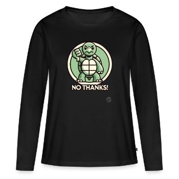 Tortue en colère - pouces vers le bas, non merci ! - T-shirt manches longues Premium bio Femme - noir - Devant - Julia (174cm)