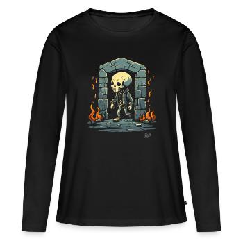 Donjon de squelettes Showtime - T-shirt manches longues Premium bio Femme - noir - Devant - Julia (174cm)