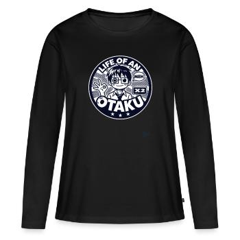La vie d’un otaku - T-shirt manches longues Premium bio Femme - noir - Devant - Julia (174cm)