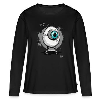 Cyber Cyclope Robo-Egg - T-shirt manches longues Premium bio Femme - noir - Devant - Julia (174cm)