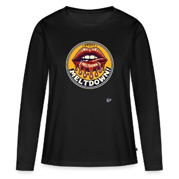 Tendres baisers et doux fondant - T-shirt manches longues Premium bio Femme - noir - Devant - Julia (174cm)