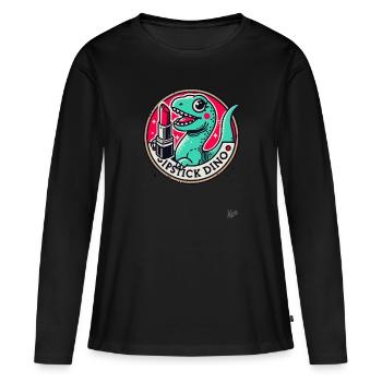 Rouge à lèvres Dino - T-shirt manches longues Premium bio Femme - noir - Devant - Julia (174cm)