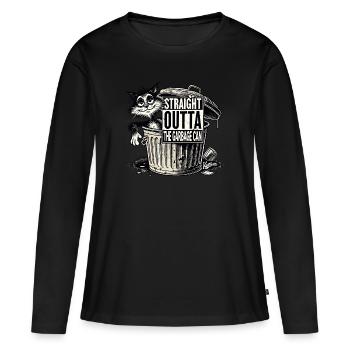 Tout droit sorti de la chatte des ordures - T-shirt manches longues Premium bio Femme - noir - Devant - Julia (174cm)
