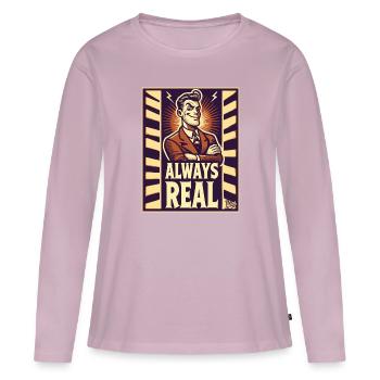 Cooler Retro-Typ – Immer echt - Frauen Premium Bio Langarmshirt - Altrosa - Vorne - Julia (174cm)